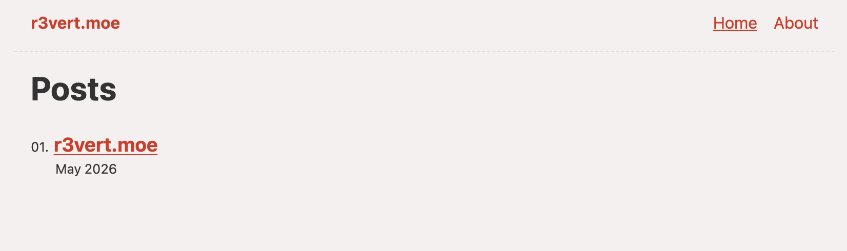 A screenshot of the blog with the light theme