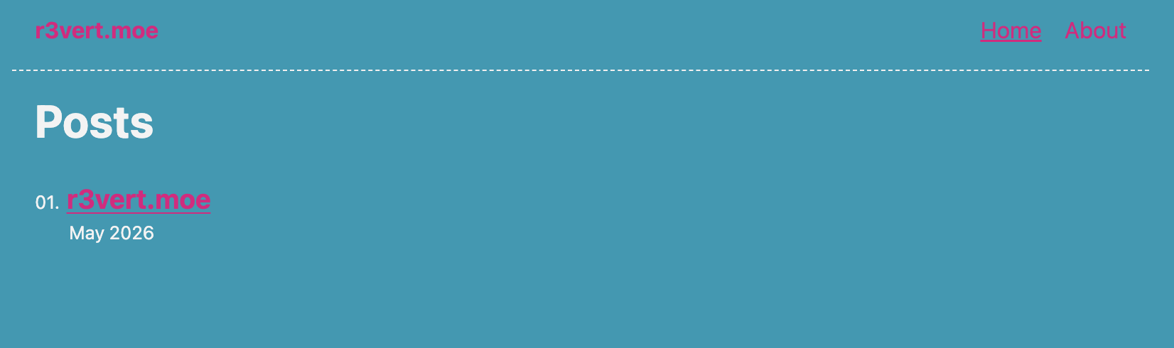 A screenshot of the blog with the miku theme